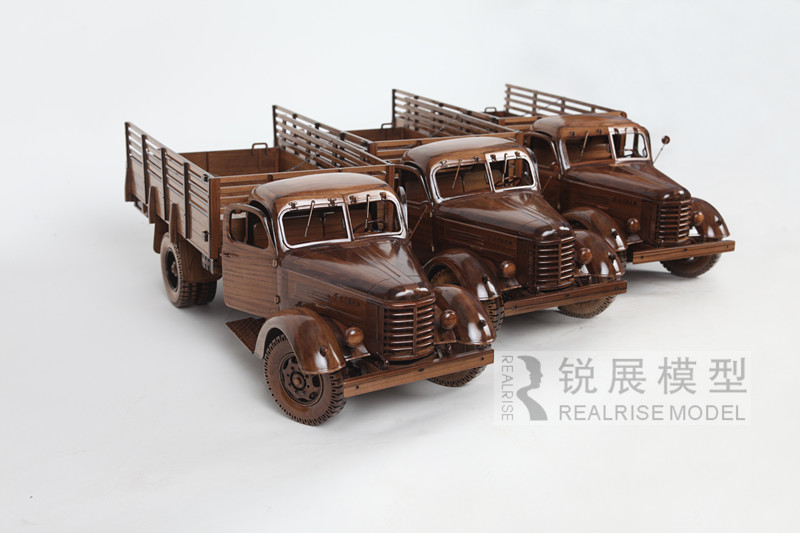 经典解放卡车实木模型