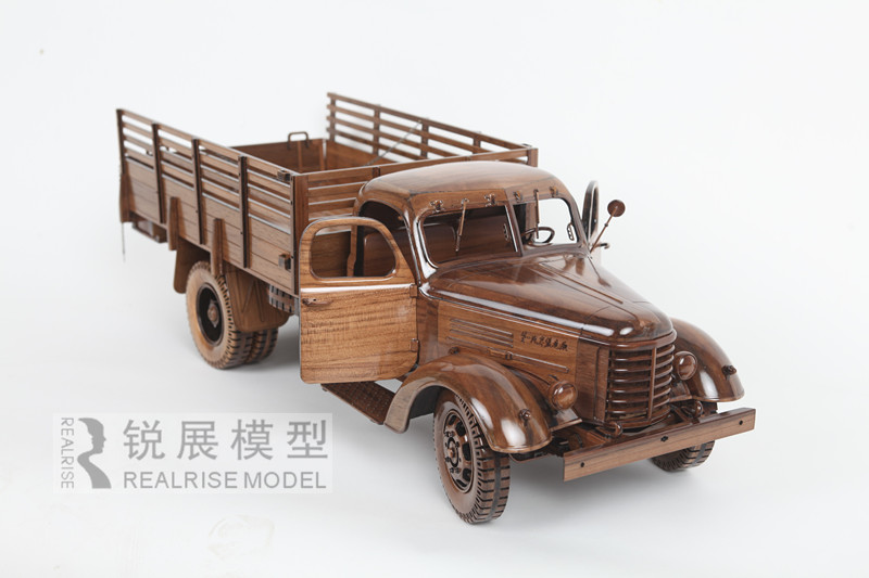 经典解放卡车实木模型 